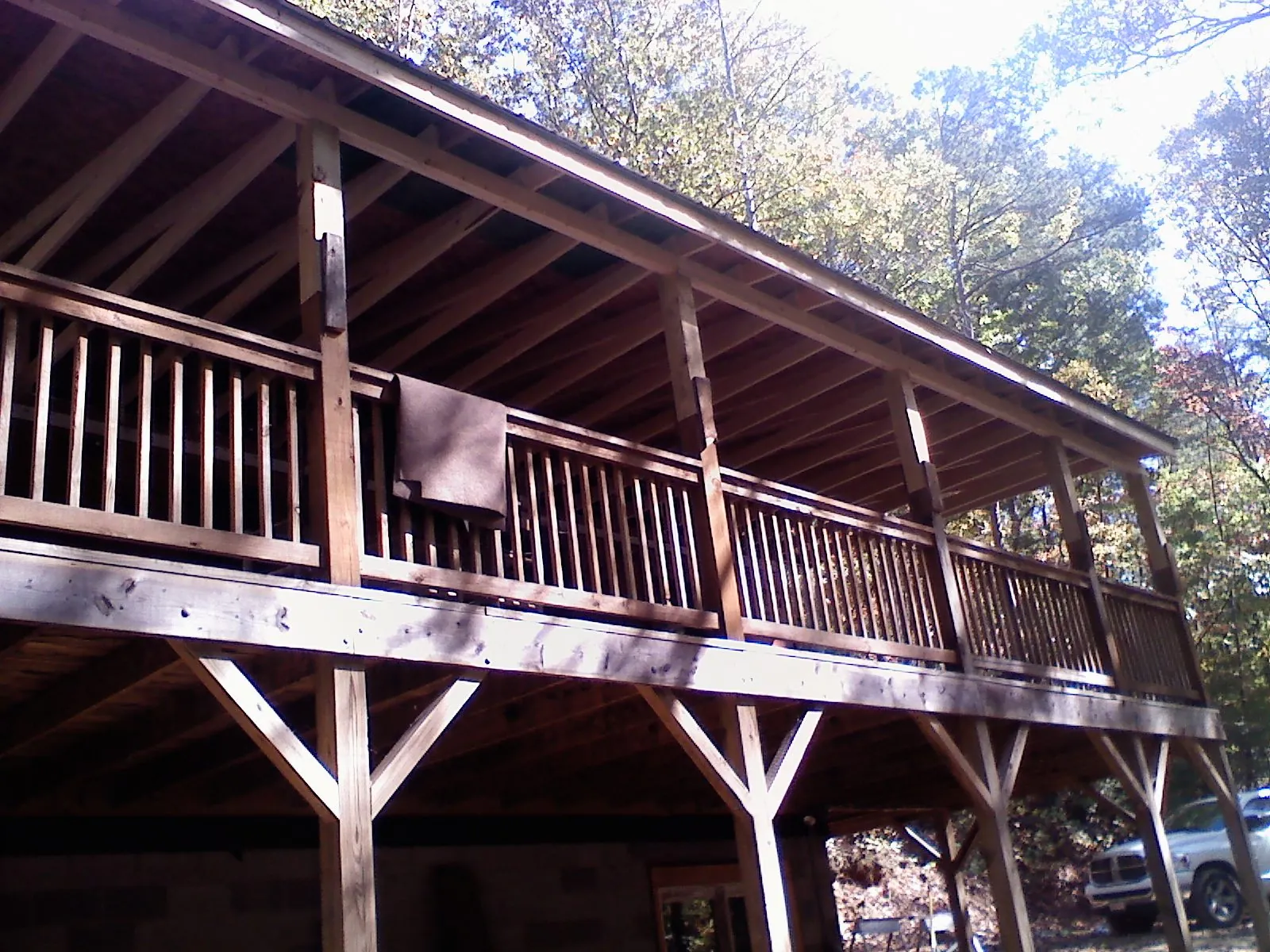 Timber framing under a new elevated porch and deck — Roof Leak Repair in Lake Hamilton by Roofing Brothers